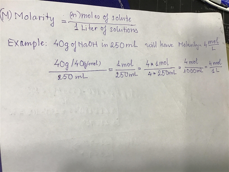 To convert milliliters to liters which is required by the Molarity formula-example-1