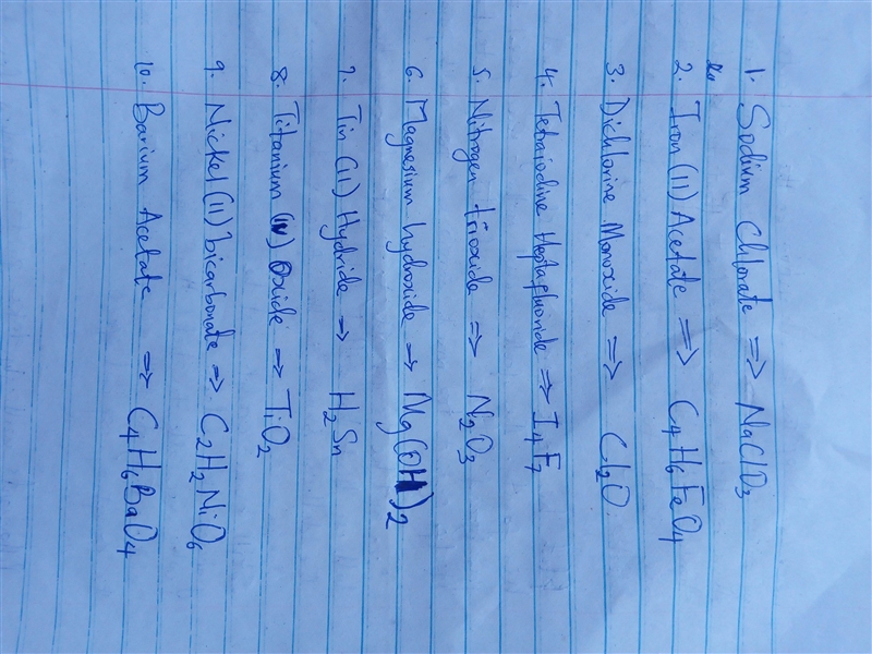 Please Help! Write a balanced formula for sodium chlorate, iron(II) acetate, dichlorine-example-1