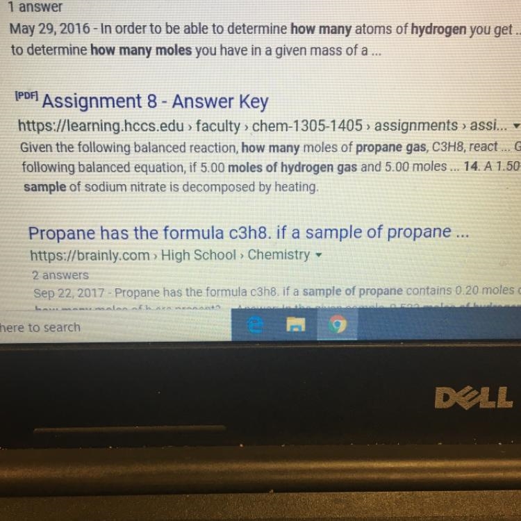 How many moles of hydrogen are in a 14 gram sample of propane gas?-example-1