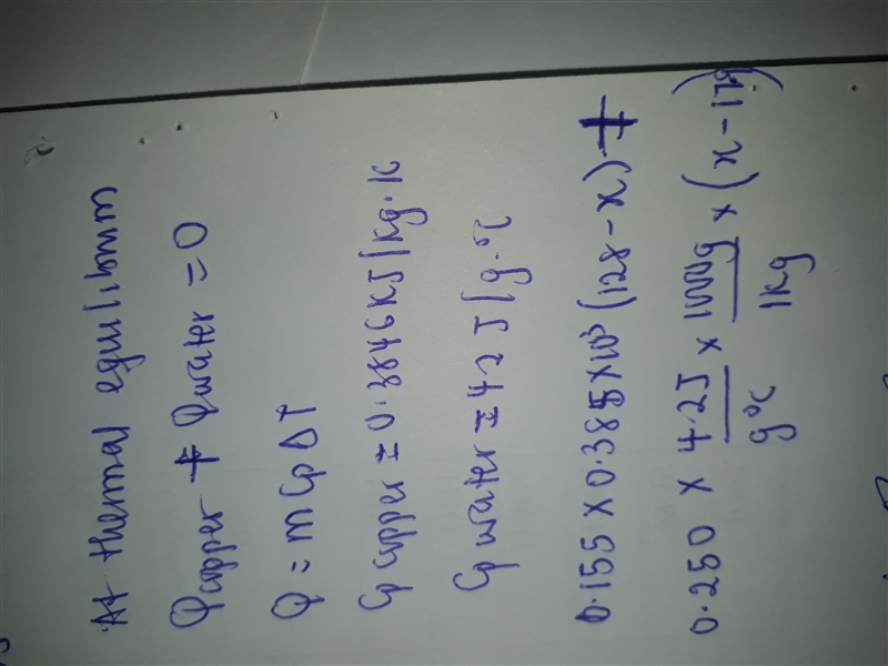 A 155.0 g piece of copper at 128 oC is dropped into 250.0 g of water at 17.9 oC. (The-example-1