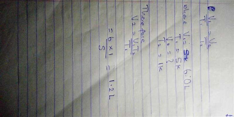 6.0 L of oxygen gas is at a temperature of 5K. If the temperature of the gas is lowered-example-1