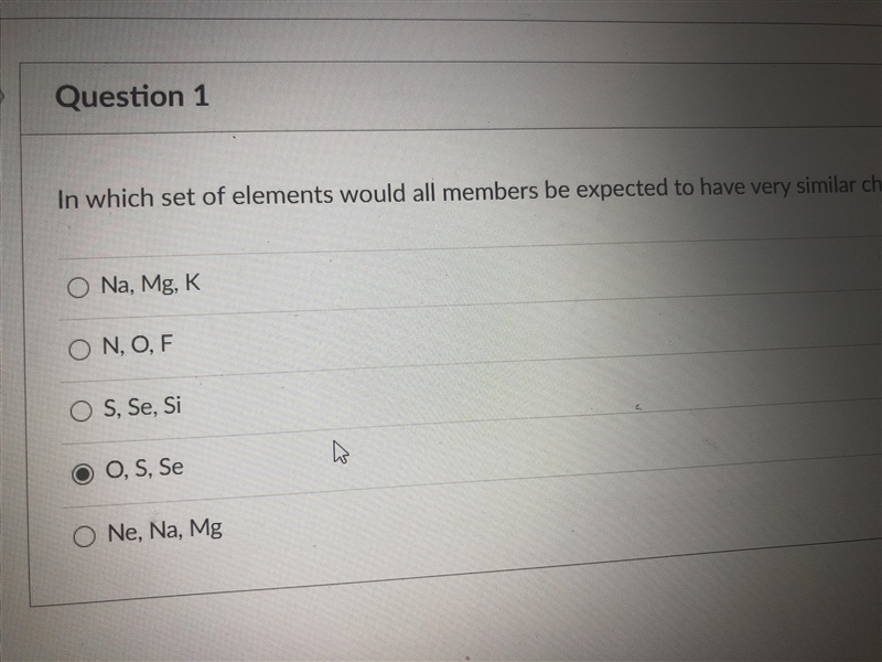 In which set of elements would all members be expected to have very similar chemical-example-1