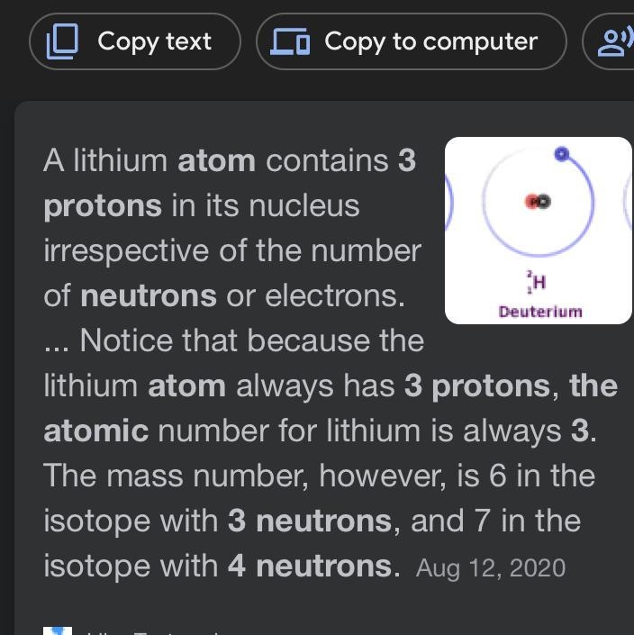 An atom with 3 protons and 4 neutron​-example-1