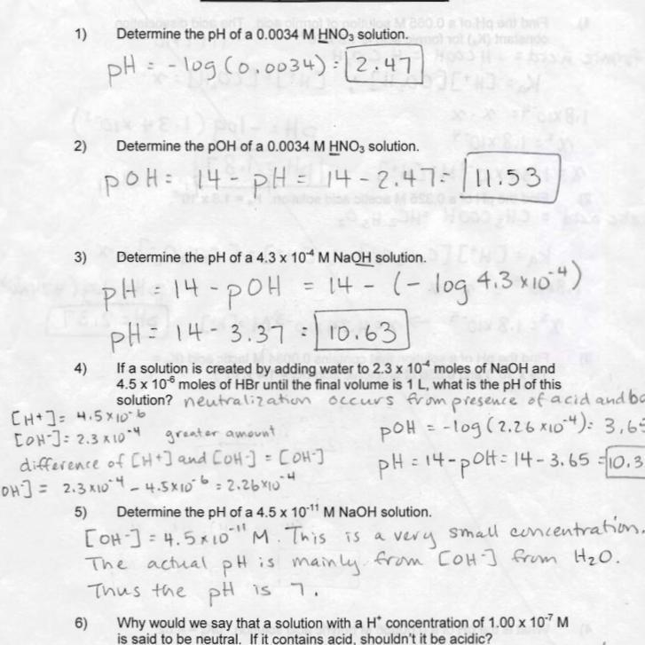 What is the pH of a 4.5x10-6 M solution of HCl.-example-1