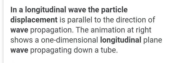 In a longitudinal wave, particle displacement is-example-1