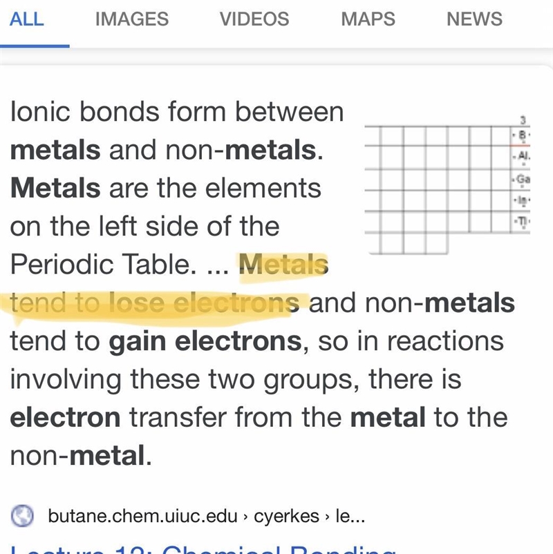 Do metals lose or gain electrons-example-1