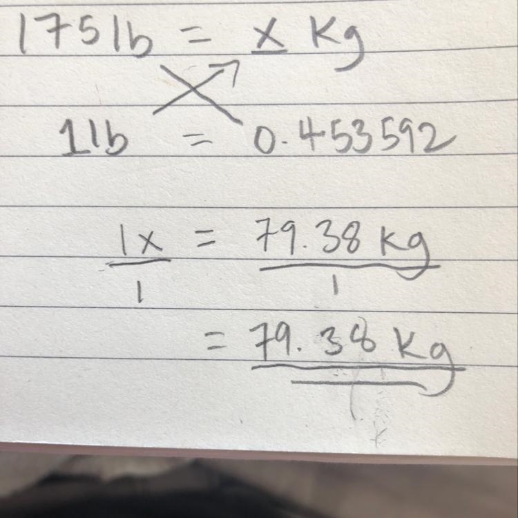 Convert 175 lbs to kg-example-1