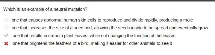 Which is an example of a neutral mutation? 1. one that causes abnormal human skin-example-1