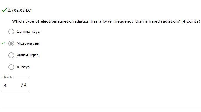 Which type of electromagnetic radiation has a lower frequency than infrared radiation-example-1