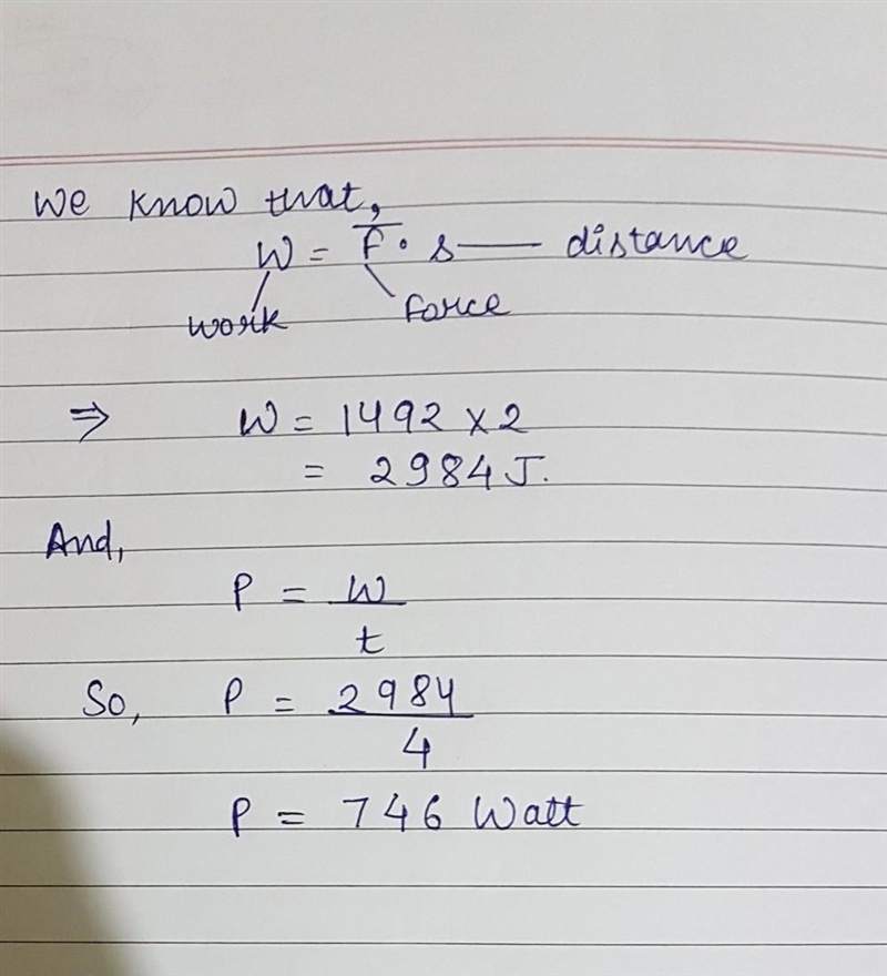 how much power is needed to move a box a distance of 2 meters in 4 seconds when you-example-1