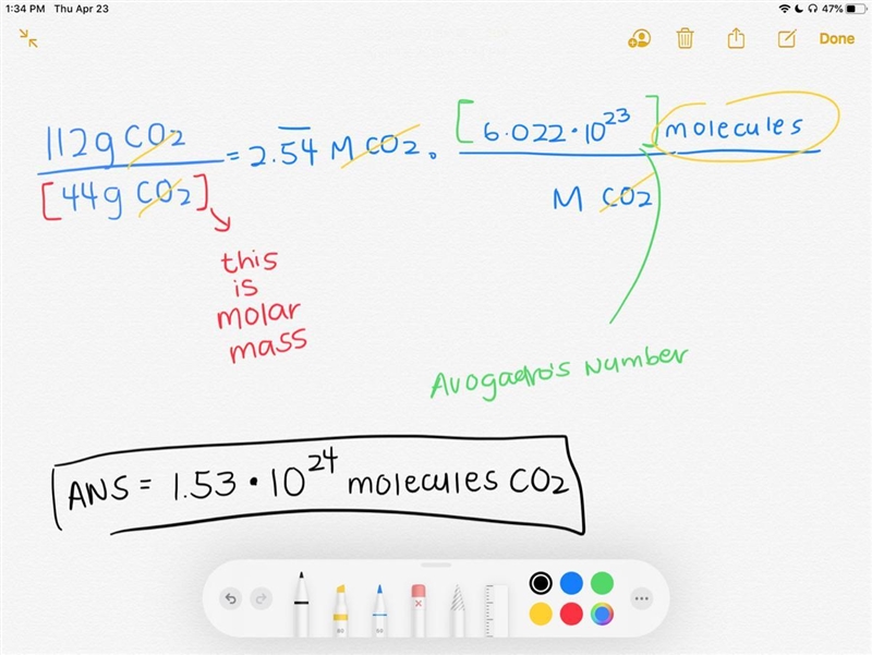 How many molecules of CO2 are equivalent to 122g Co2-example-1