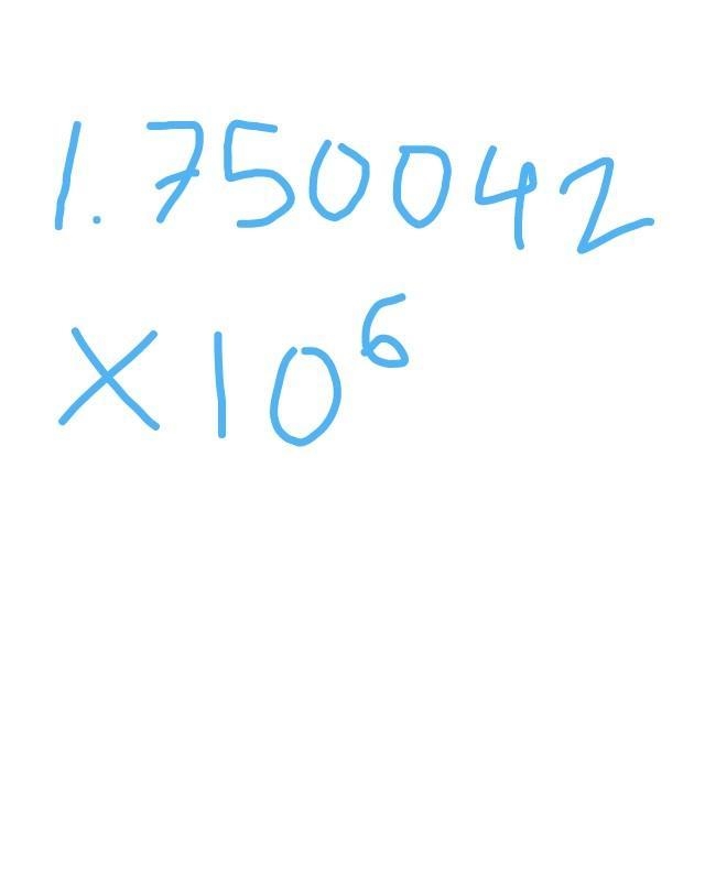 Convert 1750042 to scientific notation.-example-1