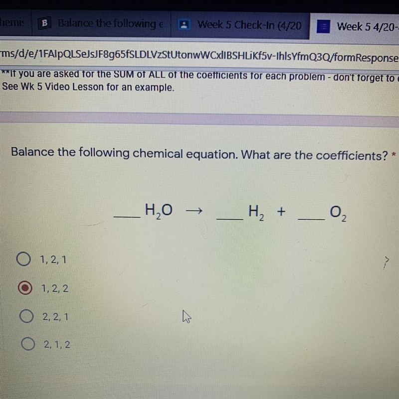 What are the coefficients of this chemical equation?-example-1