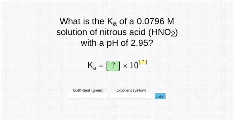 What is the Ka of a 0.0796 M solution of nitrous acid (HNO2) with a pH of 2.95?-example-1