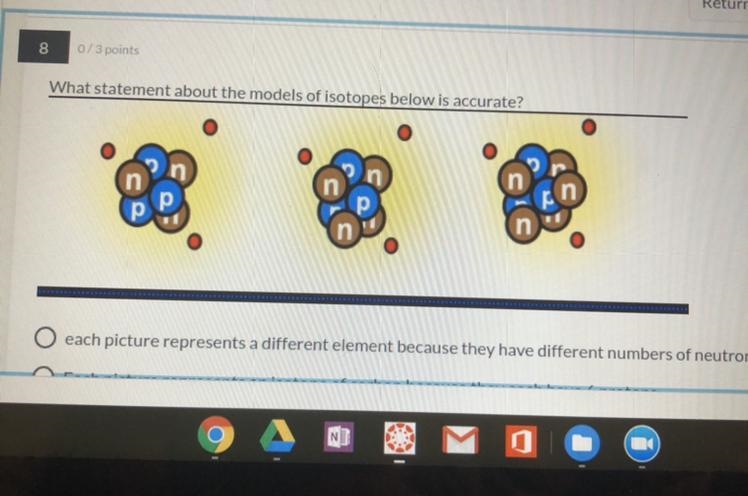 What statement about models of isotopes below is accurate? A- Each picture represents-example-1