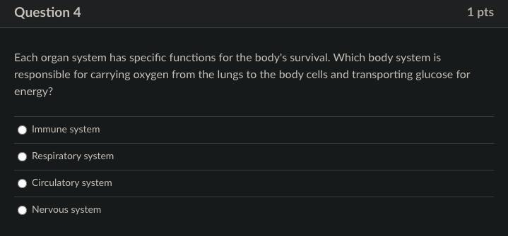 Each organ system has specific functions for the body's survival. Which body system-example-1