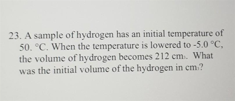 What was the initial volume of the hydrogen in cm3?​-example-1