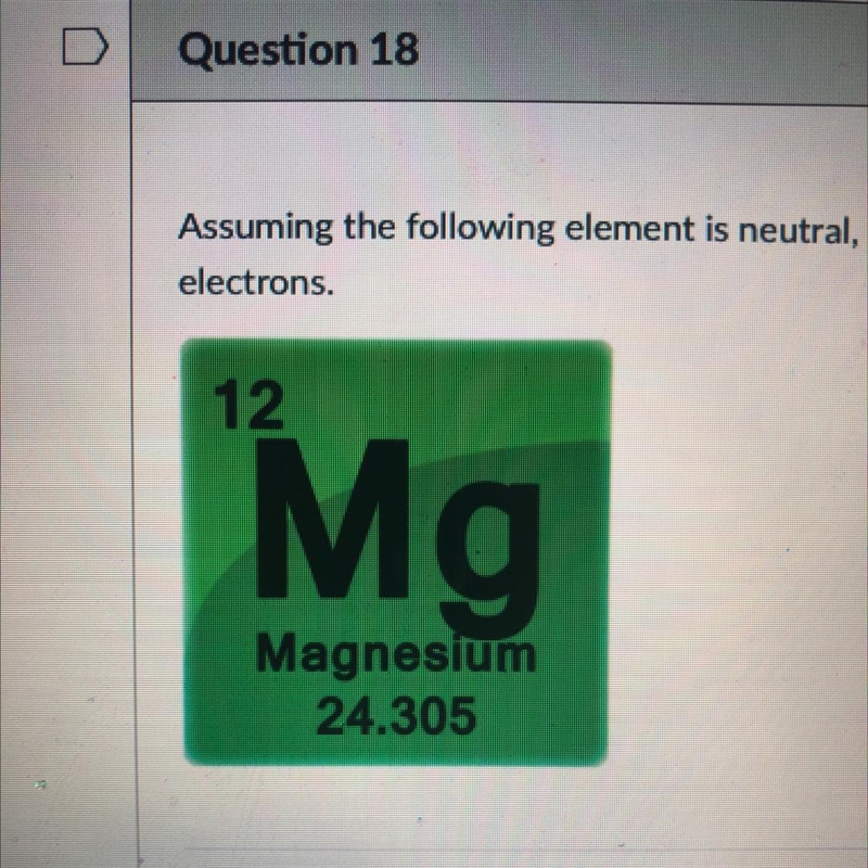 Protons, neutrons and Assuming the following element is neutral, it will have electrons-example-1