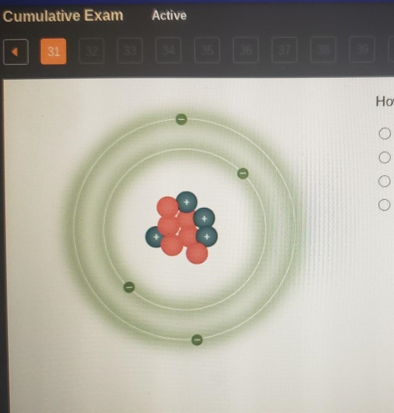 How many neutrons does this atom have? A. 4 B. 6 C. 10 D. 14 ((help. I'm timed so-example-1