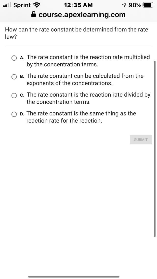 How can the rate constant be determined from the rate law-example-1