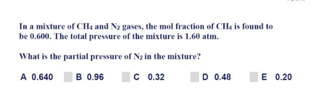 In a mixture of 0114 and N2 gases, the mol fraction of C114 is found to be 0.600. The-example-1