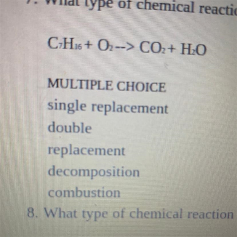 What type of chemical reaction does this equation represent?-example-1