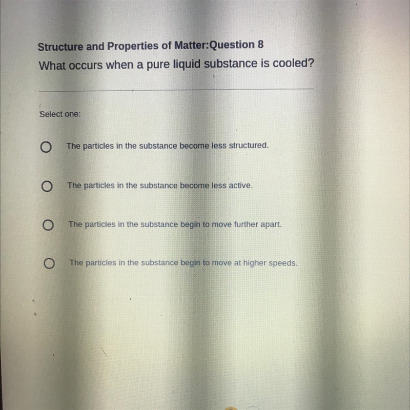 (HELP FAST )What occurs when a pure liquid substance is cooled?-example-1