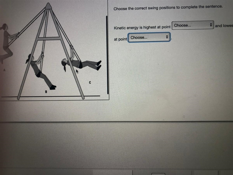 The image shows Mary happily swinging in the park. There are three positions shown-example-1