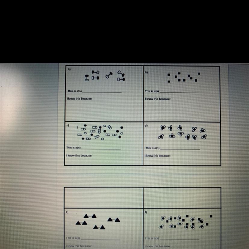 Identity each box as a element, compound or mixture. With an explanation too please-example-1