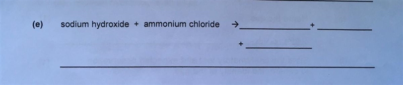 Hi can someone help me with completing the word equation and writing a balanced chemical-example-1