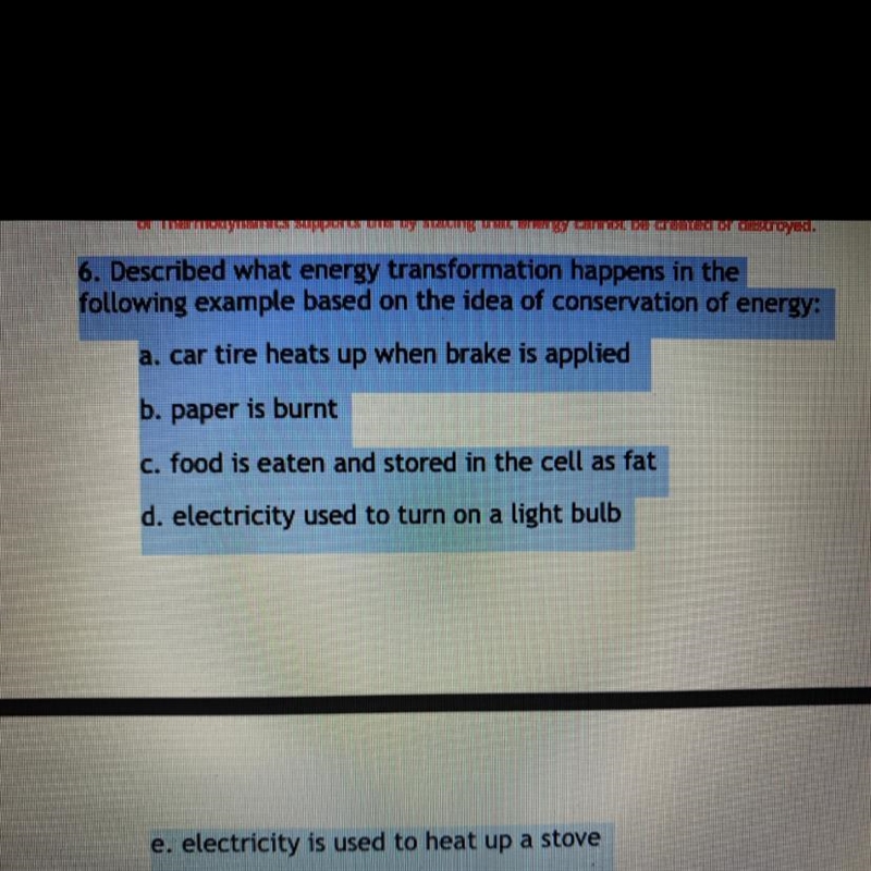 6. Described what energy transformation happens in the following example based on-example-1