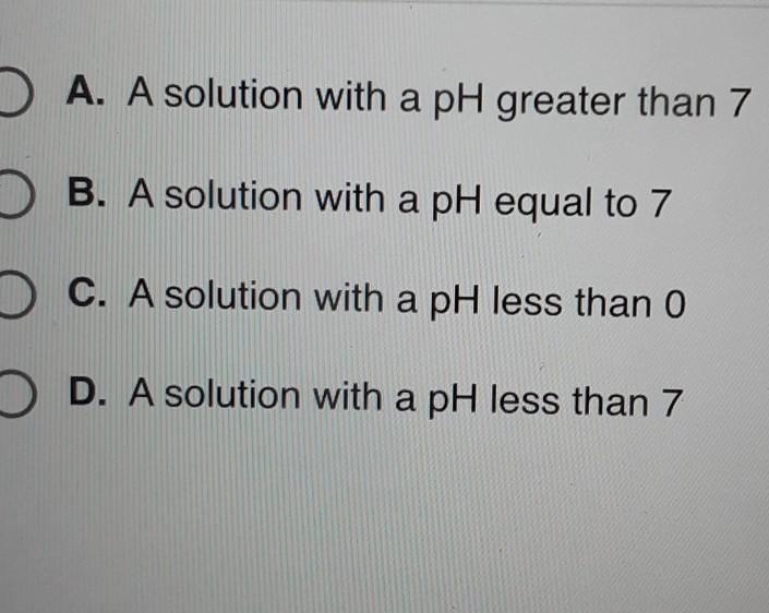 Which of the following best defines an acidic solution?​-example-1