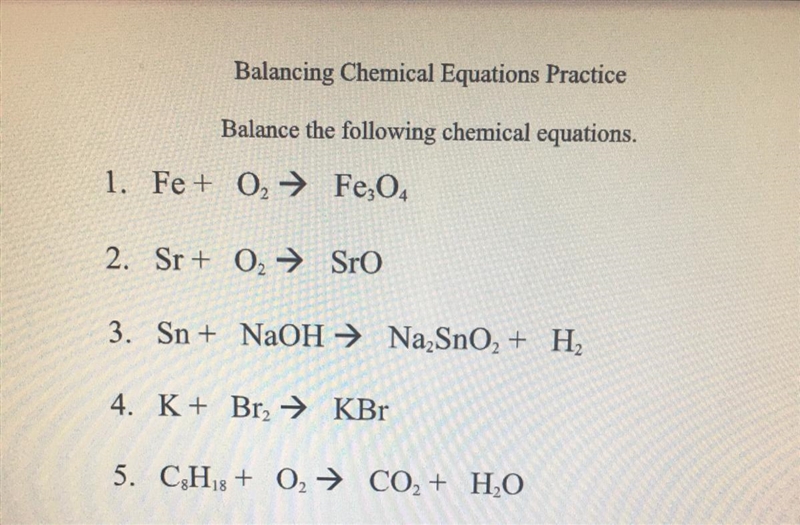 Balance the following chemical equations-example-1