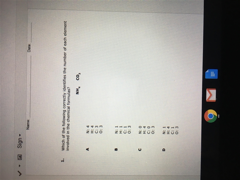 Which of the following correctly identifies the number of each element involved in-example-1