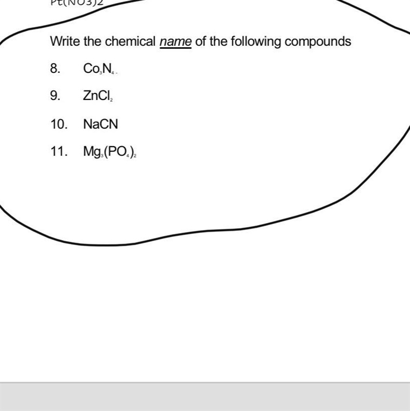 Plz help. Write the chemical name of the following compounds.-example-1