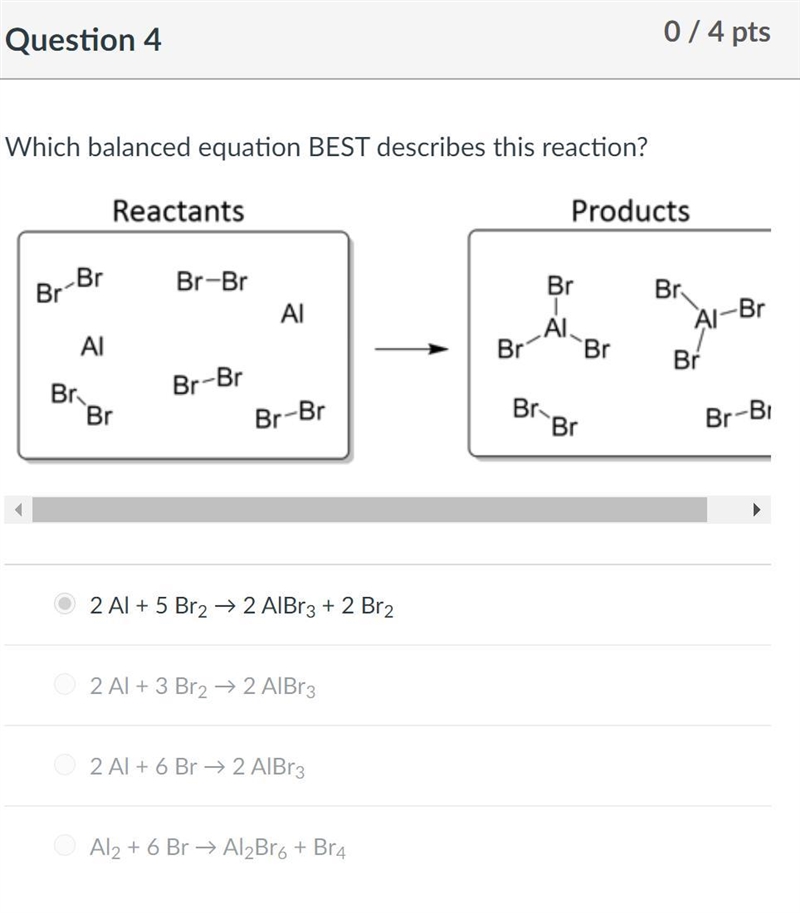 Which balanced equation BEST describes this reaction?-example-1