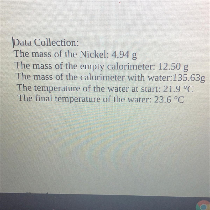 Please help! We are doing a lab and I have trouble doing the data analysis. Using-example-1