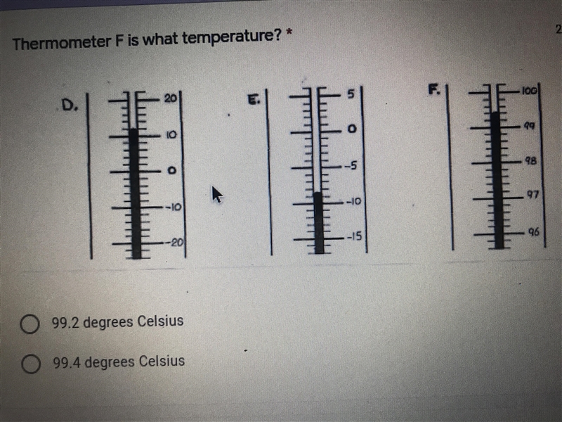 Thermometer F is what Temperature?-example-1