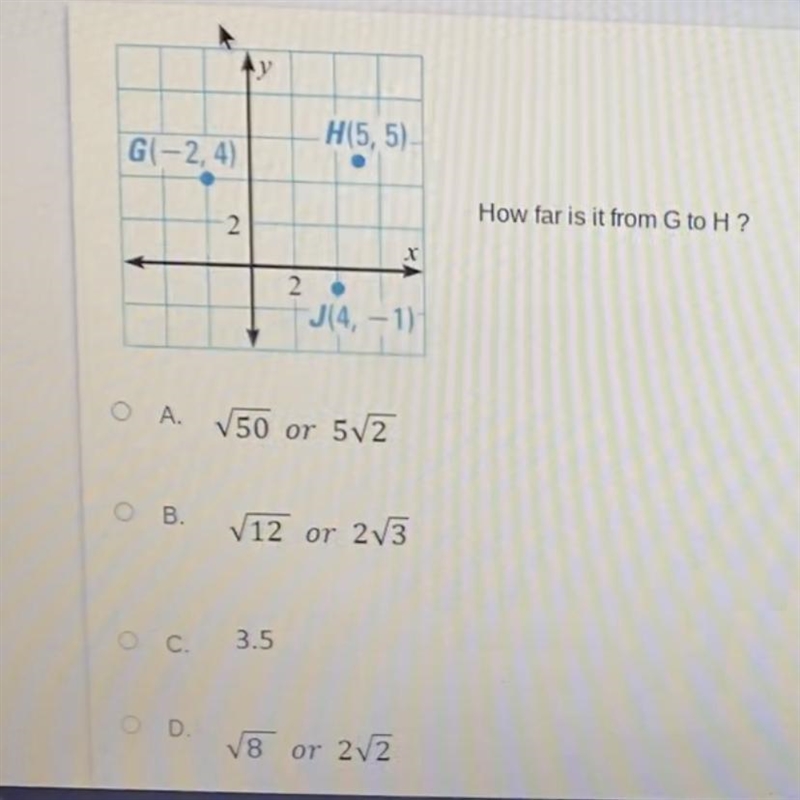 How far is it from H to G?-example-1