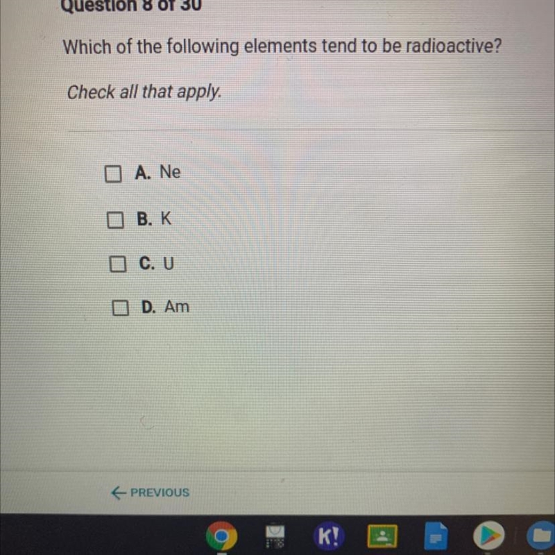 Which of the following elements tend to be radioactive?-example-1