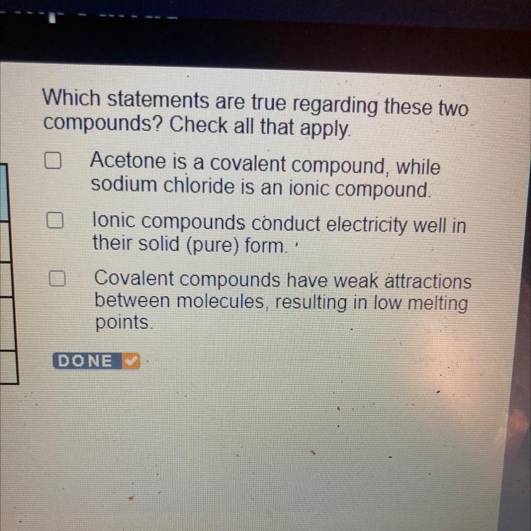 Similar ffer. jum eride Which statements are true regarding these two compounds? Check-example-1