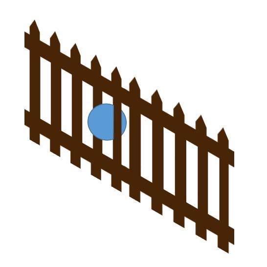 In the image below, if the frisbee represents light, what does the fence represent-example-1