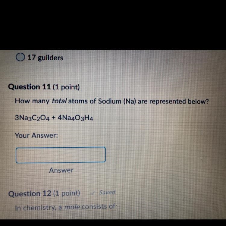 How many total atoms of Sodium are represented below-example-1