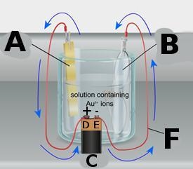 PLZ HELP ASAP Which letter in the image indicates the Anode? Options: A, B, C, D, E-example-1