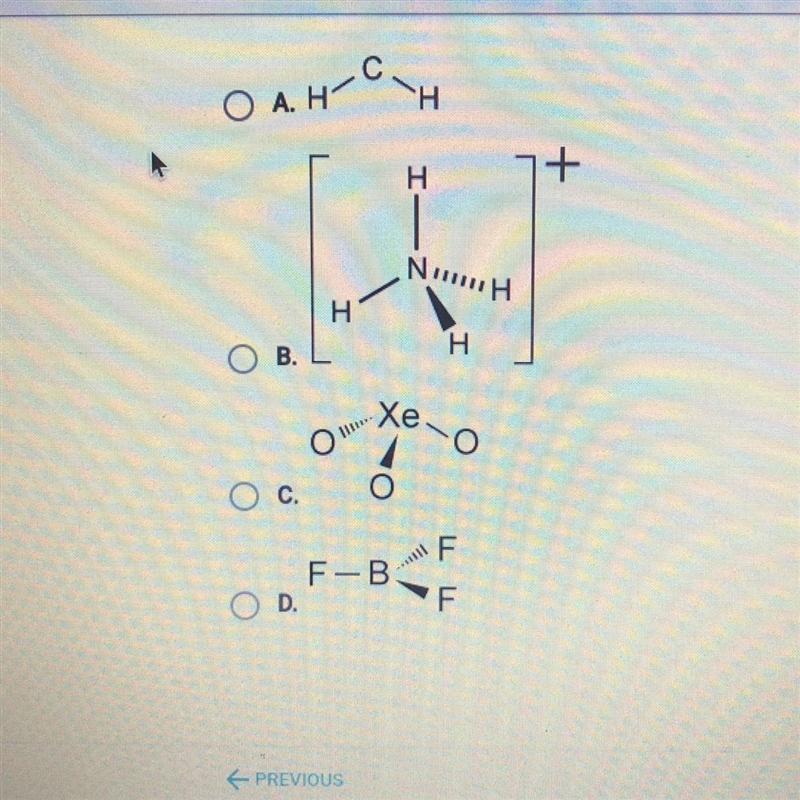 Which of the following molecules has a trigonal planar shape?-example-1