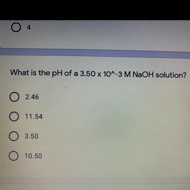 What is the pH of a 3.50 x 10^-3 M NaOH solution-example-1