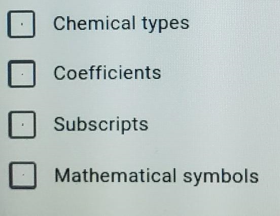 Mark all the things that can be chnaged about a chemical equation when it is being-example-1