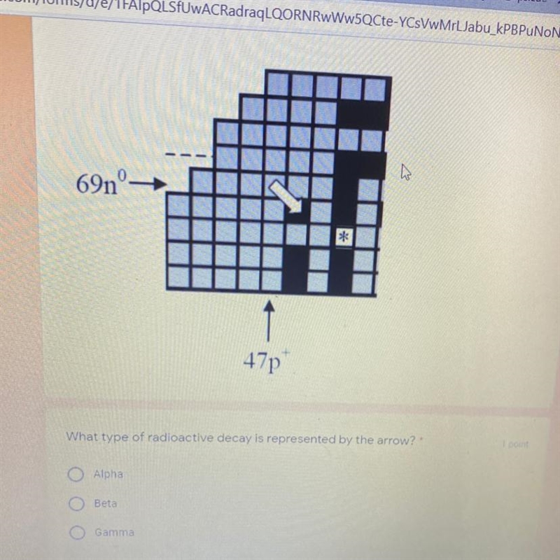 PLEASEEE HELP FAST!!!! PLEASEEE!!!!!!! What type of radioactive decay is represented-example-1