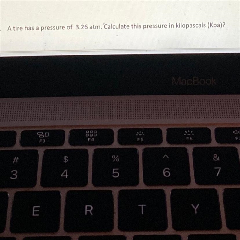 A tire has a pressure of 3.26atm. Calculate this pressure in kilopascals-example-1