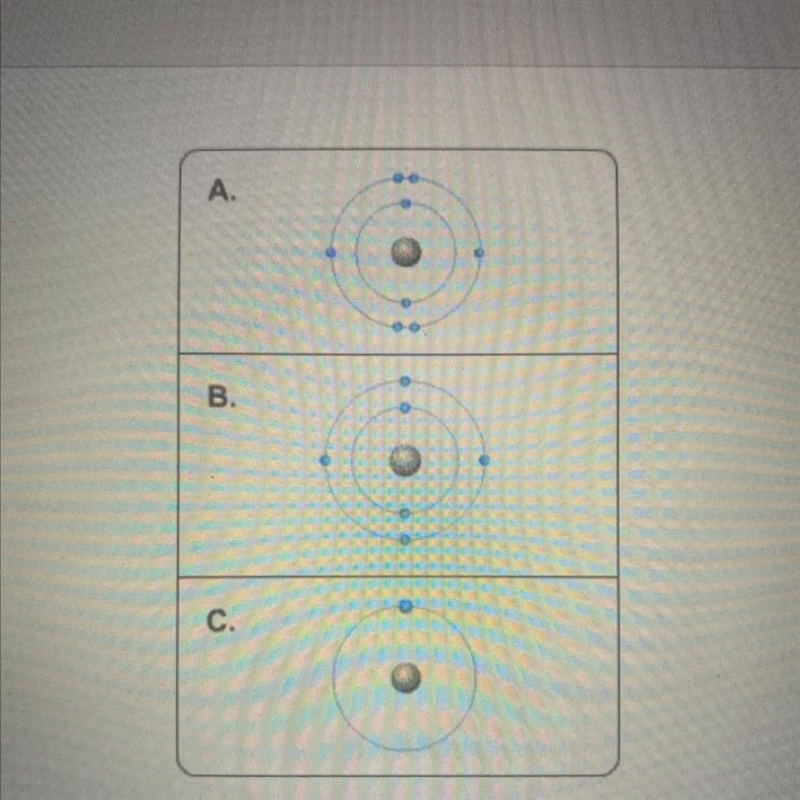 Which atom is a carbon atom? A B C-example-1